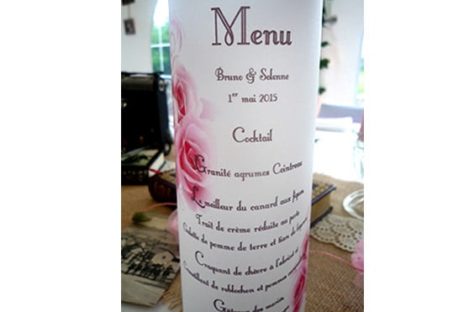 Mariage menu rose vendée